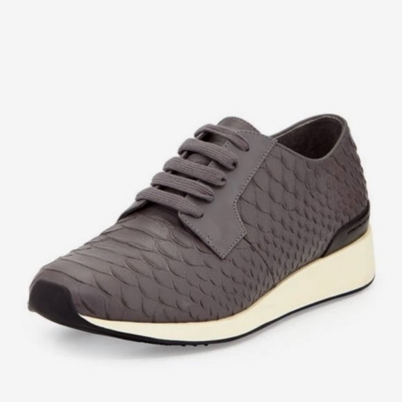 Vince. Rayner Embossed Snake Leather Sneakers 8.5 - Picture 1 of 15